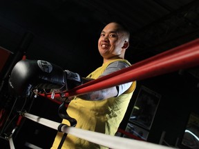 Eldrine Soriano, shown at the Platoon FX gym where he trains in northeast Calgary, credits KidSport Calgary for helping put him on the path toward joining the professional boxing ranks in 2017.