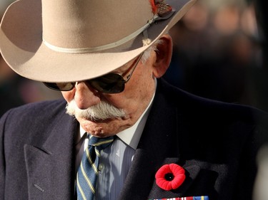Second World War veteran David Vidalin, 90 during the annual Remembrance Day ceremony at Central Memorial Park.