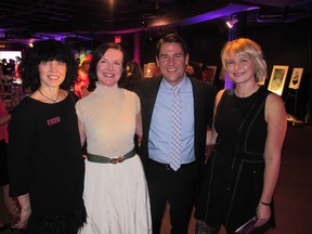 Pictured, from left, at LOOK2015-a fundraiser in support of Contemporary Calgary held Nov 7 in the Centennial Planetarium are Contemporary Calgary managing director Erin O'Connor, Sarah Iley, City of Calgary manager, arts and culture, Coun. Evan Wooley and Andrea Wettstein. The event raised $1 million.