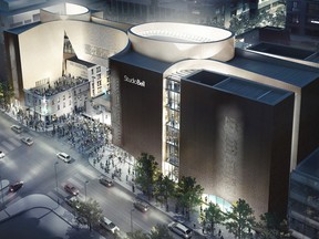 A rendering of the exterior of Studio Bell which will house the National Music Centre.  It was announced on Monday that the National Bank of Canada has donated $1 million to the construction of the building in exchange for the naming rights to a gallery space.