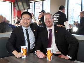 William Wei and Fraser Landeen are the owners of the local Carl's Jr. franchise, which opened for the media and invited guests on Nov. 30, 2015.