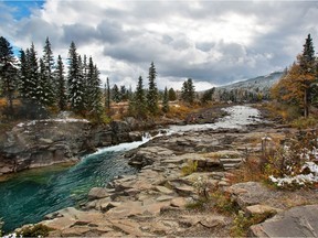 The Castle Falls in the Castle Wilderness Area of Southern Alberta.