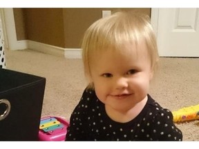 Ceira Lynn McGrath, 18 months, died on Nov. 12, 2015 after she was rushed from a southwest dayhome to hospital in medical distress. A woman has been charged with criminal negligence causing death.