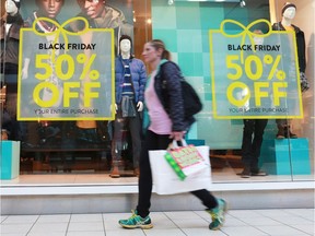 Retailers in CF Chinook Centre were ready with their Black Friday advertising on Wednesday, Nov. 25.