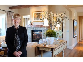Rachelle Starnes, realtor with Royal LePage Foothills, at one of her luxury home listings in Elbow Valley at $2.25 million.