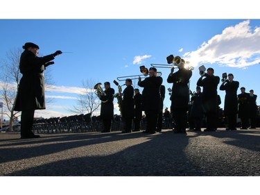 The King's Own Calgary Regiment Band plays during the 2015 Remembrance Day service at the Military Museums in Calgary.