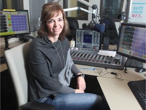 Lynda Parcells, morning show host on Soft Rock 97.7, in the station sound booth, Friday Nov. 13, 2015. Parcells is a guest columnist for the Christmas Fund 2015.