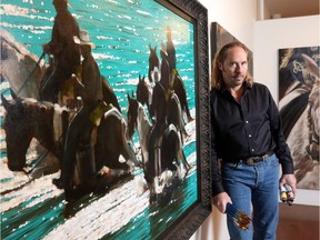 Artist Paul Van Ginkel in his Inglewood gallery.