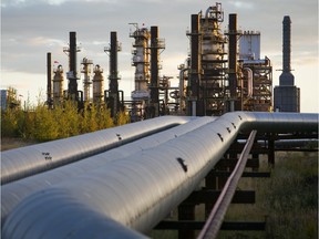 Bitumen flowlines run from a SAGD well pad to the central processing facility at Nexen's Long Lake integrated oilsands facility in northeastern Alberta. File photo