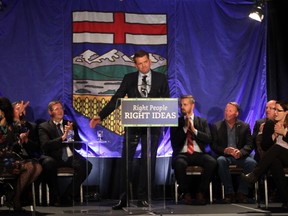 Wildrose Leader Brian Jean addresses delegates at an AGM on Nov. 13, 2015.