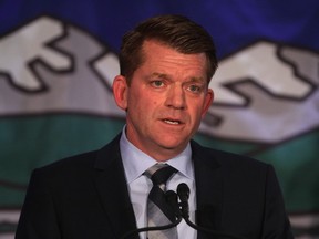 Wildrose Leader Brian Jean addresses delegates at the party's AGM on Nov. 13.