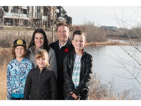Cam Sterns and Hallie Schafer with children Ryder, Harlo and Evan in Rock Lake Estates.