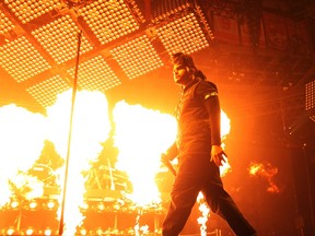Canadian singer The Weeknd performed to the crowd at the Scotiabank Saddledome on November 29, 2015.