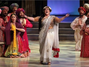 Calgary Opera singer Aline Kutan, playing Lakmé, performed with the chorus during the dress rehearsal of Lakmé.