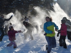 Two Edmonton men organized a huge snowball fight that was announced by text with a time and location at Kinsmen park in Edmonton on Dec. 7, 2014.
