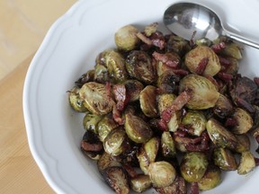 Even those who dread Brussels sprouts can find something to like in these ones, which are roasted with bacon and topped with maple syrup and balsamic vinegar.