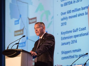 Russ Girling, president and CEO of TransCanada Corporation at the company's 2014  annual general meeting in Calgary.