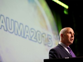 Alberta Party leader Greg Clark speaks during the AUMA at the Telus Convention Centre in Calgary on Sept. 25, 2015.