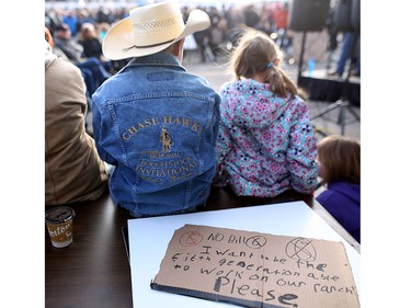 Hundreds of local farmers and ranchers protest Bill 6 at the Best Western in Okotoks.