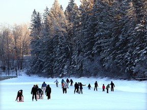 Calgarians enjoy a chilly white Christmas Day.