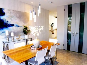 Dining room in a Bridgeland infill home by DMT Management.