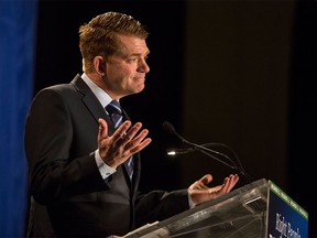 Wildrose Leader Brian Jean speaks at a Wildrose fundraising event at the Telus Convention Centre in Calgary, on Dec. 9, 2015.