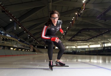 Christina Ryan, Calgary Herald CALGARY, Alberta: NOVEMBER 5, 2015 - Mass speed skate starter Ivanie Blondei, is the best in the world for her sport, in Calgary on November 5, 2015. (Christina Ryan/Calgary Herald) (For Sports section story by Vicki Hall) Trax# 00069912A