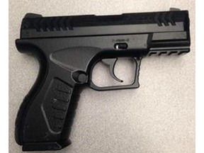 A 12-year-old and a 14-year-old were charged in connection with a gun complaint in north Lethbridge on Friday, December 4, 2015, but an 11-year-old, who was allegedly seen dropping a BB gun (pictured), escaped charges due to his age.