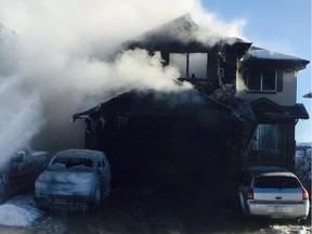 No one was injured in a fire that destroyed a home in Airdrie on Boxing Day morning.