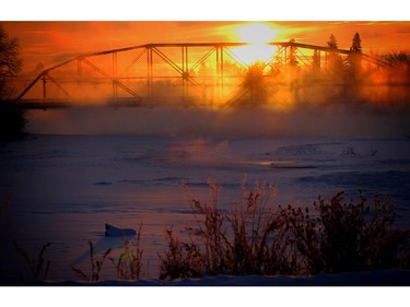 Sunrise on a cold Christmas monring in Calgary.