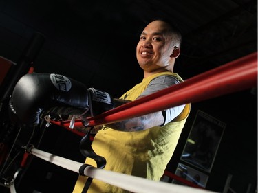 Boxer Eldrine Soriano was photographed at the Platoon FX gym on Tuesday November 17, 2015.  Soriano credits KidSport for helping him get to where he is today.