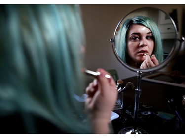 Paige Olson, 24-year-old professional make-up artist, wife and mom says that she simply "likes transformation." To her, it is an art form--the skin an ever-changing canvas to be enhanced with colour, shade and line.