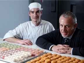 Jean-Marc Mons, right, president and CEO of Monplasisir Delicacies and Theophile Midez, pastry chef