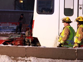 Two people were taken in critical condition to the hospital after running into a CTrain at 12th Avenue and 36th Street N.E.