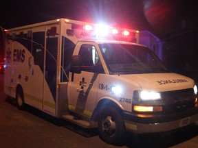 EMS ambulance stock image.