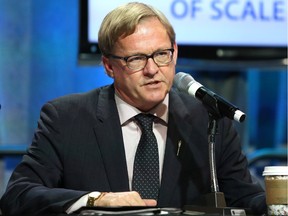 CALGARY.;  SEPTEMBER 24, 2015  -- David Eggen, Education and Culture and Tourism Minister speaks during AUMA at the Telus Convention Centre in Calgary On september 24, 2015. Photo by Leah Hennel, Calgary Herald  (For City story by James Wood)
