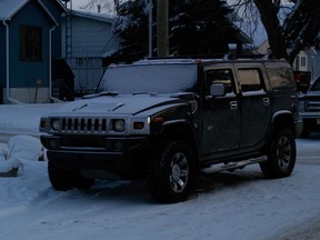The Hummer H2 believed to have been used in an armed robbery in Stettler.