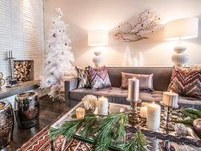 This year's holiday decor mixes soft with sophisticated.