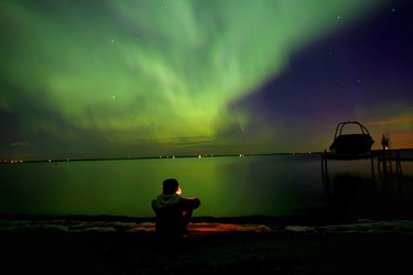 A dazzling display of northern lights over Buffalo Lake, Alberta on July 23, 2015.