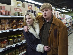 In this image released by FX, Kirsten Dunst, left, and Jesse Plemons appear in the season finale of Fargo.