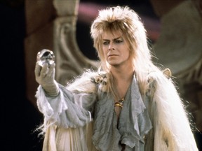 David Bowie as Jareth the goblin king in Labyrinth. See the '80s cult classic on Friday night at The Plaza Theatre.