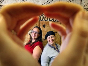 Andrea Silverstone, right, executive director, and Carrie McManus, program manager at Peer Support Services for Abused Women, in Calgary on November 13, 2015.