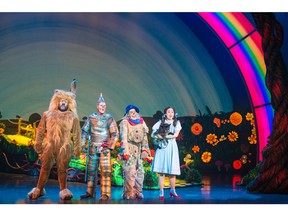 Aaron Fried as Lion, Jay McGill as Tin Man, Morgan Reynolds as Scarecrow and Sarah Lasko as Dorothy in The Wizard of Oz. Tickets for the February 16-21 production at the Jubilee in Calgary go on sale Monday, December 14 at 10am.