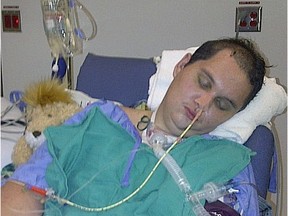 Photo of Denis Telyakov in a Calgary hospital following a beating by other inmates at the Calgary Remand Centre in 2012. Telyakov's family is suing provincial officials.