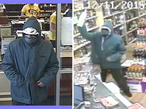 Police released these images of a suspect linked to three robberies in two days.
