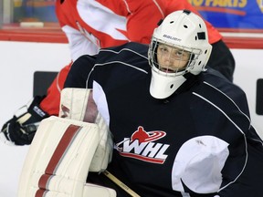 Calgary Hitmen goaltender Cody Porter shut down the Red Deer Rebels on Sunday for a 5-2 win.