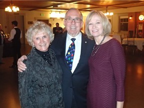 Dick and Lois Haskayne, left, with Laureen Harper at the 7th annual Christmas in Alberta fundraiser at Heritage Park. The benefit raised close to $100,000 for Rosebud Centre of the Arts and Heritage Park.  There were 308 guests with performances by the Rosebud Centre of the Arts.