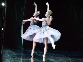 Twin sisters Jennifer and Alexandra Gibson in a past Alberta Ballet production of Don Quixote Leiland Charles. The Calgary sisters play the Sugar Plum Fairy in The Nutcracker this year.
