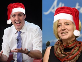 We helped Prime Minister Justin Trudeau and Premier Rachel Notley get in the holiday spirit by photoshopping in some Santa hats.