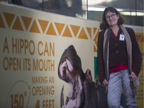 Donna Sheppard, community conservation coordinator for the Calgary Zoo's Conservation Research team, poses for a photo at the hippo habitat at the Calgary Zoo, on December 23, 2015.